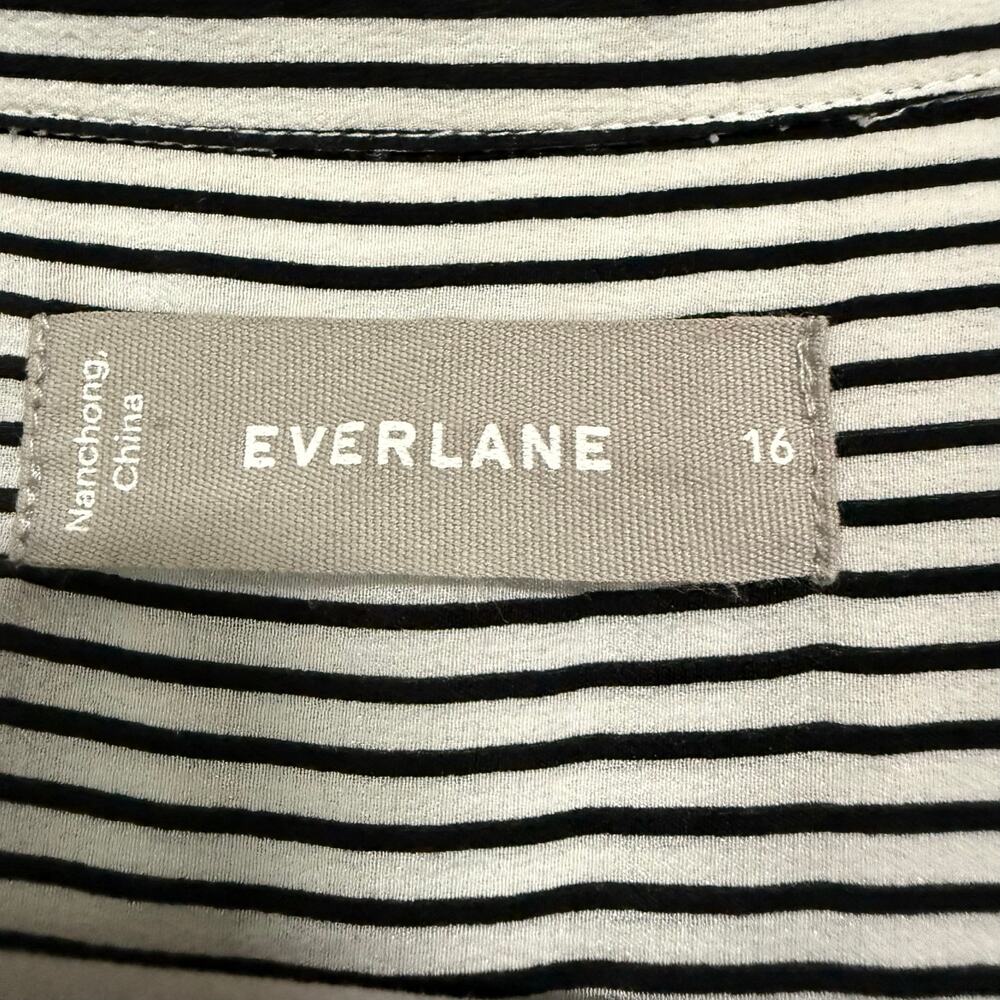 Everlane Women's 100%Silk Striped Button Down Long Sleeve Top Size 16 - Picture 6 of 12